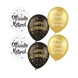 18 Pcs Happy Retirement Balloons - 12 Inch Black, Gold & White Latex Balloons For Party Decorations