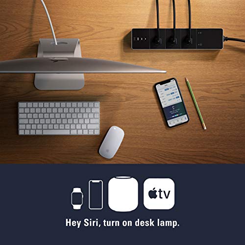 Energy Strip - Smart Triple Outlet & Power Meter For Apple Home, Built-In Schedules & Switches, Surge Protection, Overcurrent Protection, Overvoltage Protection, Energy Metering