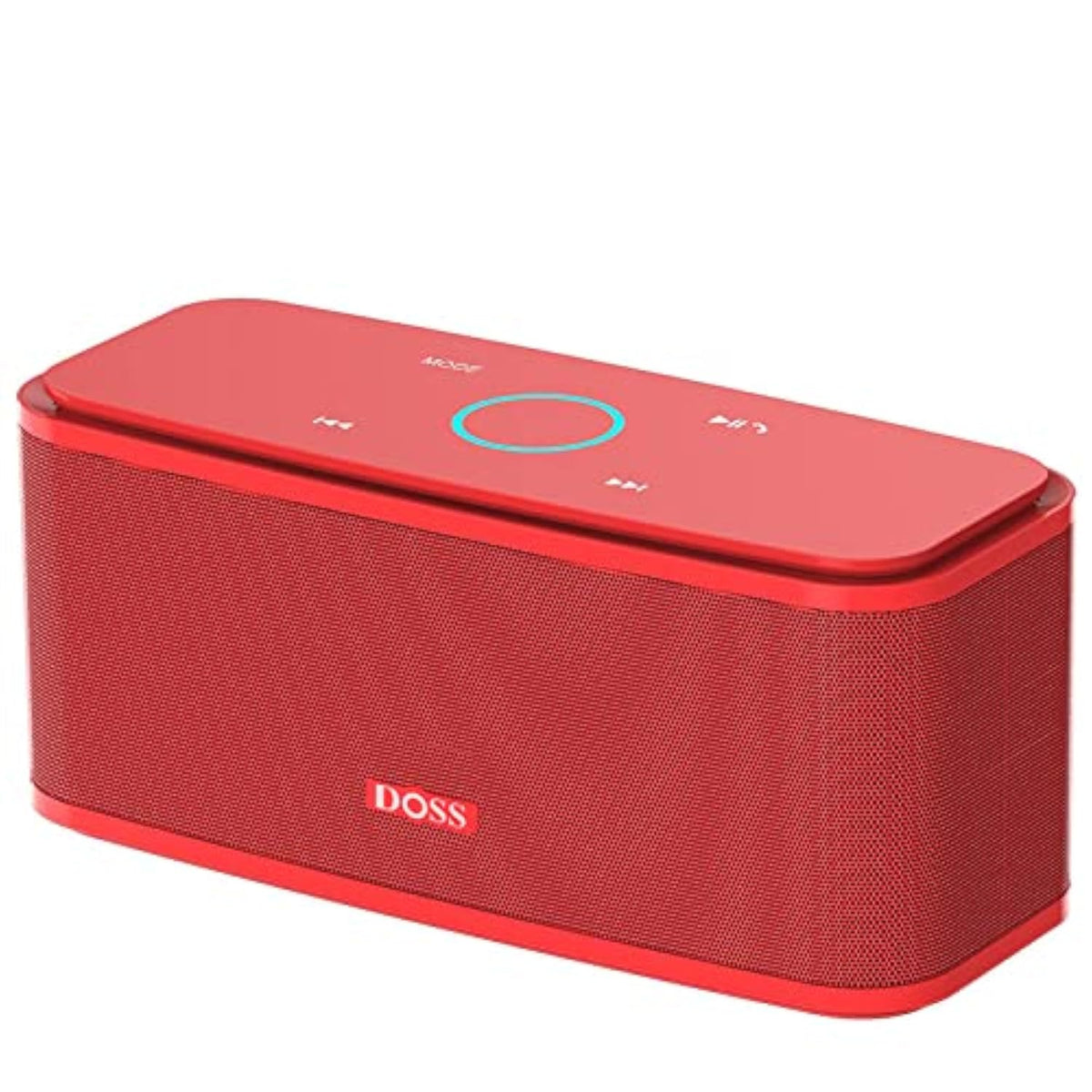 DOSS SoundBox Touch Wireless Bluetooth Speaker with HD Sound and Bass, IPX5 Water-Resistant, 20H Playtime, Handsfree, Portable for Office, Home, Outdoor, Travel-Red
