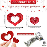 Hanging Hearts Decorations For Valentines Day Decorations - 100 Pieces | Hanging Valentines Decorations, Heart Garlands, Romantic Decorations, Valentines Day Garland, Valentines Tree Decorations