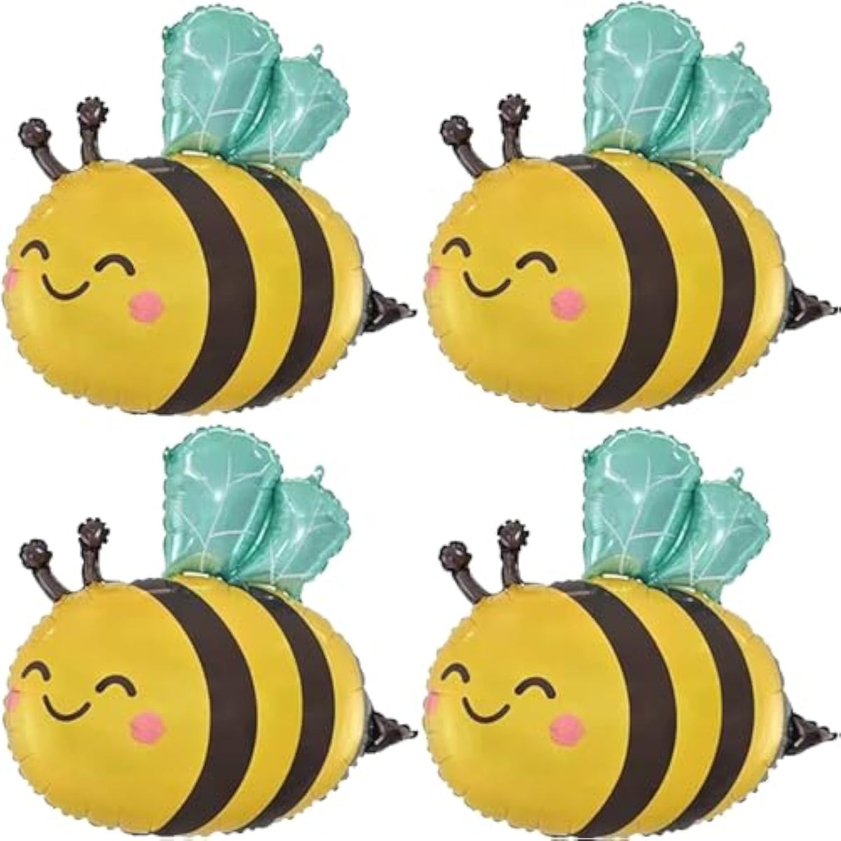 4 Pcs 31" Bee Balloons for Birthday & Baby Shower Decorations