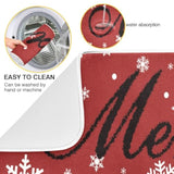 Merry Christmas Red Dish Drying Mat For Kitchen Winter Snowflake White Microfiber Drying Mats Absorbent Reversible Dish Pad Large Dish Draining Mat 18X24 Inch