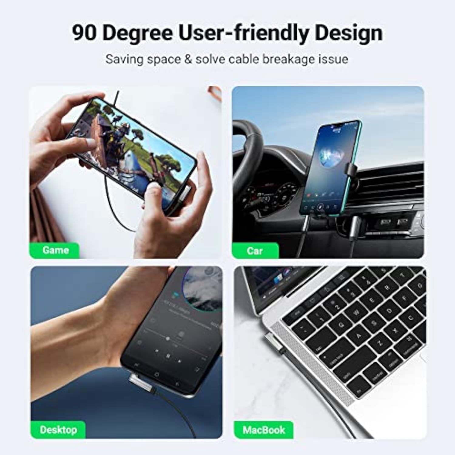 UGREEN 3.5mm Audio Cable Stereo Aux Cord 90 Degree Right Angle, Compatible with Beats iPhone iPod iPad Tablets Speakers 24K Gold Plated Male to Male Black 1.5FT