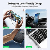 UGREEN 3.5mm Audio Cable Stereo Aux Cord 90 Degree Right Angle, Compatible with Beats iPhone iPod iPad Tablets Speakers 24K Gold Plated Male to Male Black 1.5FT