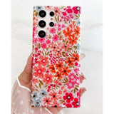 For Galaxy S22 Ultra Case 6.8" 5G, Cute Clear Garden Flowers Design For Girls Women Shell Pattern Soft Lightweight Slim Fit Tpu Shockproof Phone Cover For Galaxy S22 Ultra 6.8",Pink Floral