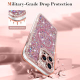 For Iphone 13 Pro Max Case Glitter, Luxury Bling Sparkly Rhinestone Diamonds Cover Compatible With Magsafe For Women Girls Shockproof Protective Phone Case For Iphone 13 Pro Max 6.7", Pink
