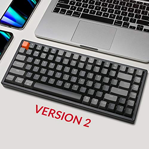 K2 Wireless Mechanical Keyboard, 75% Layout 84 Key Bluetooth/Usb-C Wired Compact Rgb Backlit Anti Ghosting/N-Key Rollover, Gateron G Pro Brown Switch Aluminum Frame For Mac Windows, Version 2