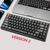 K2 Wireless Mechanical Keyboard, 75% Layout 84 Key Bluetooth/Usb-C Wired Compact Rgb Backlit Anti Ghosting/N-Key Rollover, Gateron G Pro Brown Switch Aluminum Frame For Mac Windows, Version 2