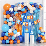 129Pc Blue and Orange Balloon Arch Kit Birthday Baby Shower Party Decor