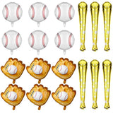 18 Pieces 18 Inch Baseball Balloons Baseball Foil Balloons 20 Inch Glove Jumbo 30 Inch Bat For Birthday Sports Theme Party Decoration Photo Props Supplies