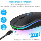 Wireless Mouse For Computer Laptop,Bluetooth Mouse For Apple Macbook,Dual Mode Bt 5.0+ 2.4Ghz Usb Mice
