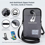 Cell Phone Purse Waist Pack Bag Travel Crossbody Bag Wristband Sport Armband Wallet With Removable Shoulder Strap (Black)
