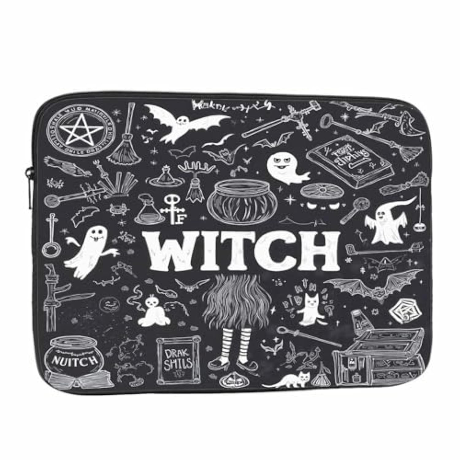 Laptop Sleeve Bag 15.4 15.6 Inch,Witch Halloween Witchcraft Black Magic Palmistry Protective Polyester Computer Cases Laptop Cover Briefcase Bag Tablet Travel Cover