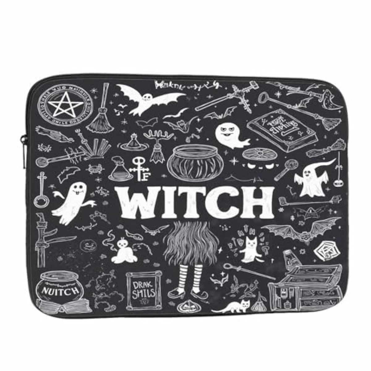 Laptop Sleeve Bag 15.4 15.6 Inch,Witch Halloween Witchcraft Black Magic Palmistry Protective Polyester Computer Cases Laptop Cover Briefcase Bag Tablet Travel Cover