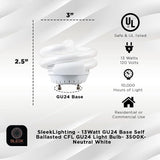 GU24 CFL Spiral Light Bulbs 4 Pack 13W 800LM 3500K Soft White Energy Efficient UL Approved