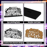 4-Pack 2026 Wooden Table Decorations in Black and Silver for New Year Parties