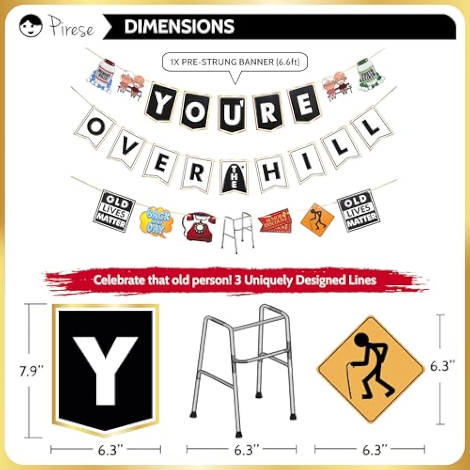 Over The Hill Birthday Decorations, Over The Hill Decorations Funny 50Th Birthday Decorations | Funny 40Th Birthday Decorations