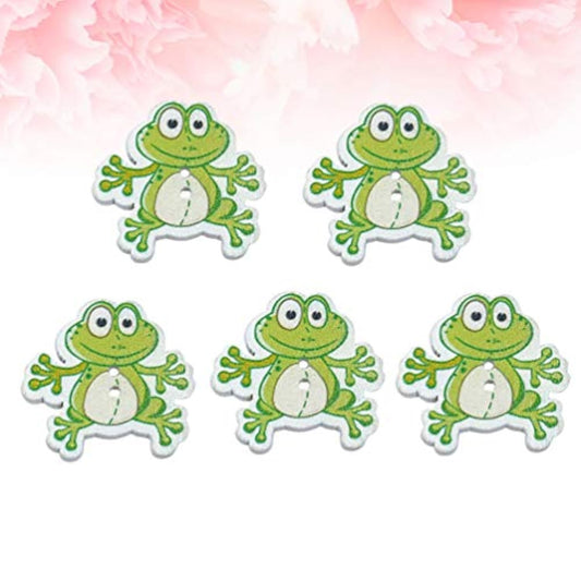 50Pcs Wooden Buttons Frog Buttons Decorative Buttons Embellishments 2