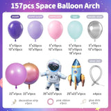 161Pcs Arch Kit Outer Space Party Decorations With Astronaut Rocket Pink And Purple Balloons Space Themed Birthday Party Baby Shower Decorations