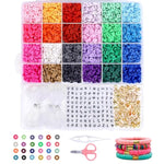 Clay Beads, 4500 Pcs Flat Round Spacer Clay Beads Heishi Beads For Bracelets Making Kit Earring Diy Crafts For Holiday Presents (24Color 6 Mm)