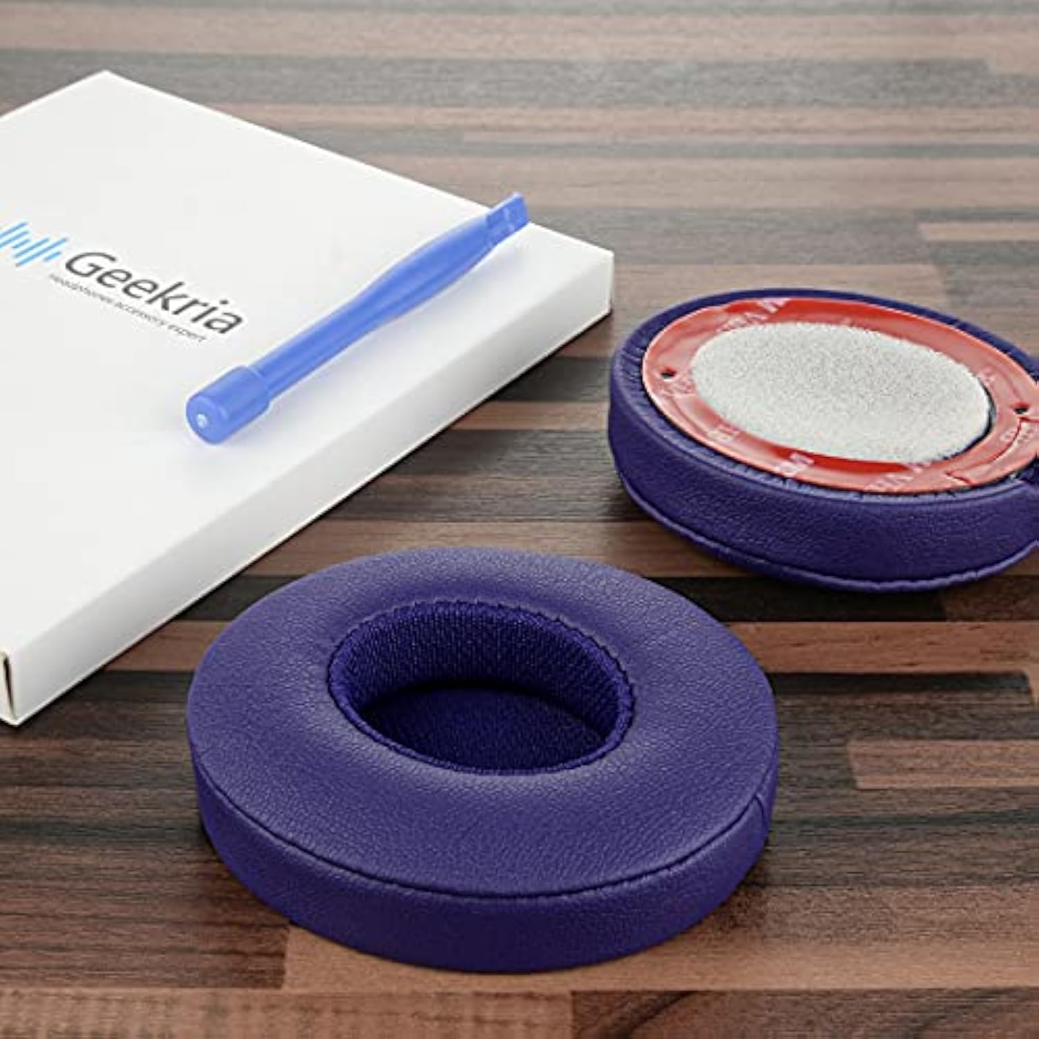 Geekria QuickFit Replacement Ear Pads for Beats Solo 2 (B0534) & Solo 3 (A1796) Wireless On-Ear Headphones, Ear Cushions (Pop Purple)