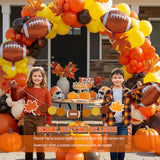 Fall Football Party Decoration Kit: Orange, Brown, Yellow Balloon Garland & Banner