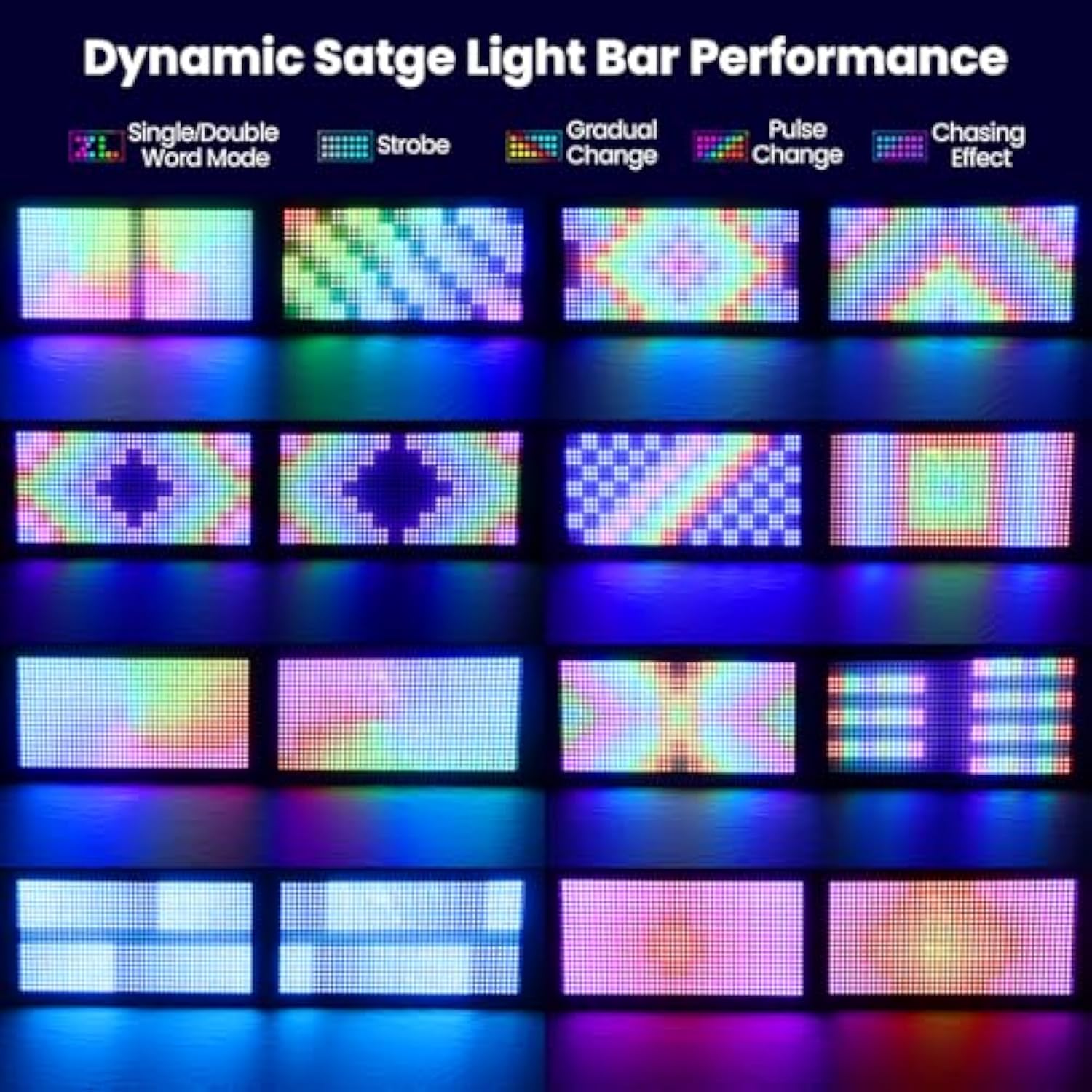 200W Stage Strobe Light, Rgb Led Stage Light Bar With 7X15 Pixel Control Zones,30Hz Strobe Speed,Dmx512 Sound-Active Flash Dj Light Bar,Disco Wash Lighting For Club,4 Packs