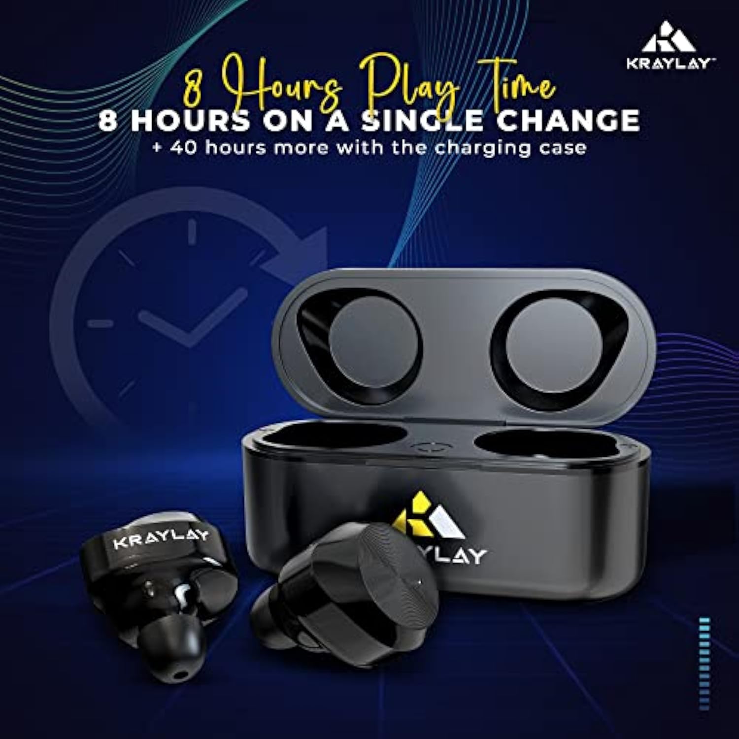 Wireless Earbuds | Bluetooth 5.3 Earbuds With 40H Playtime | Ipx7 Waterproof | Memory Foam Ear Tips | Ear Phones With Cable | Won'T Fall Out |Black| Gaming Ear Tips.