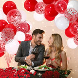 50 Pcs Red & White Balloons, 12" for Girls' Birthday Party Decorations