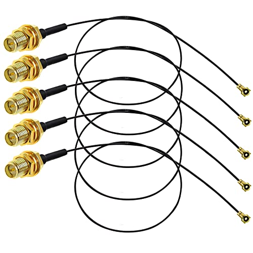 Ipx To Rp-Sma Extension Cable 0.81Mm U.Fl Mhf4 To Rp Sma Female Wifi Antenna Cable For Wireless Network Bluetooth Mini Pci To Reverse Polarity Sma Female Coaxial 12Inch (30Cm) 5 Pcs