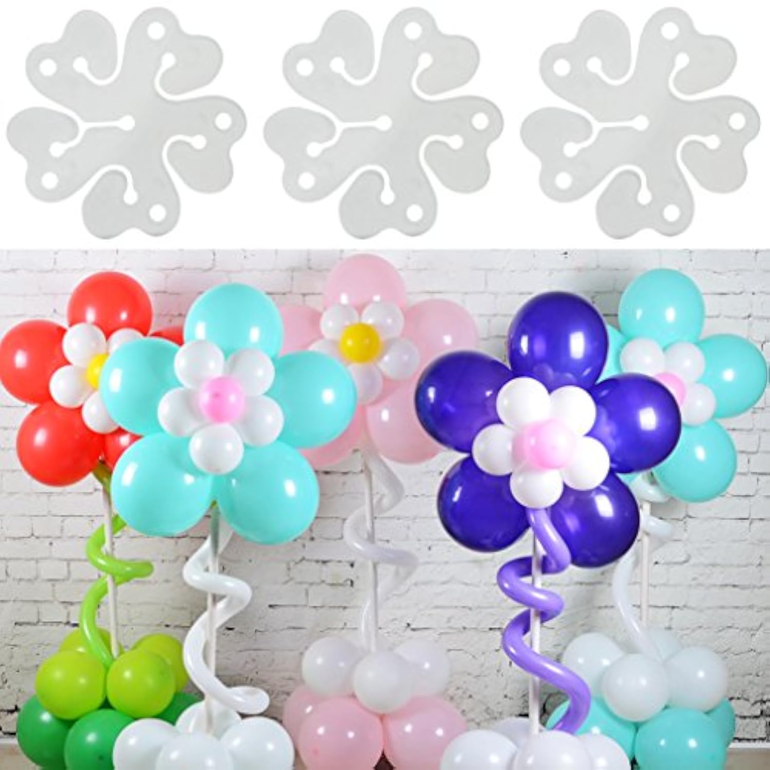 50 Pcs Portable Flower Shape Balloon Clips Holder For Wedding Event Decorations Birthday Party Supplies