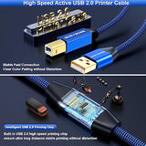 Usb Printer Cable 40Ft, Active Usb A To B Printer Cable, High Speed Long Print
