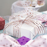 Rose Gold Wired Ribbon Heart Ribbon Wedding Ribbon Wired Ribbon 2.5 In