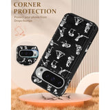 For Google Pixel 9 Pro Xl Wallet Case With Card Holder - Skeleton Design Kickstand For Magnetic Clasp Back Flip Folio Leather Phone Cases For Pixel 9 Pro Xl Case For Women Girls Men