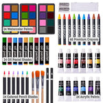 175 Piece Deluxe Art Set With 2 Drawing Pads, Acrylic Paints, Crayons, Colored Pencils, Paint Set In Wooden Case, Professional Art Kit, Art Supplies For Adults, Teens And Artist, Woodmuse Plus