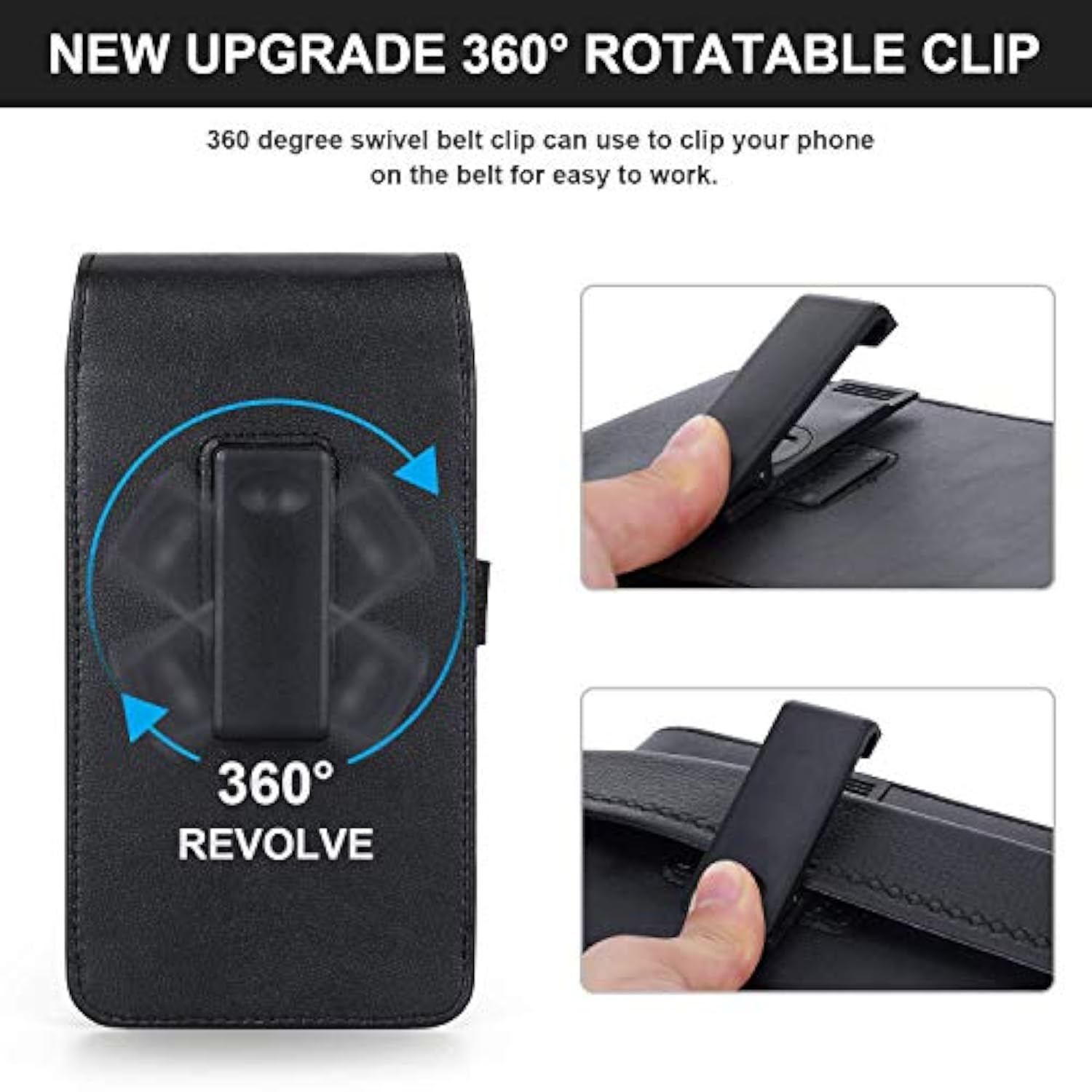 Phone Holster For Galaxy S24+ Note 20 Ultra 5G Leather Belt Case,360 Rotating Pouch Case Holster Belt Clip Case For Samsung S23+ S22+ 5G S21 Fe 5G Note 10 Plus 5G S21+ S20 Ultra 5G S20+ S10+