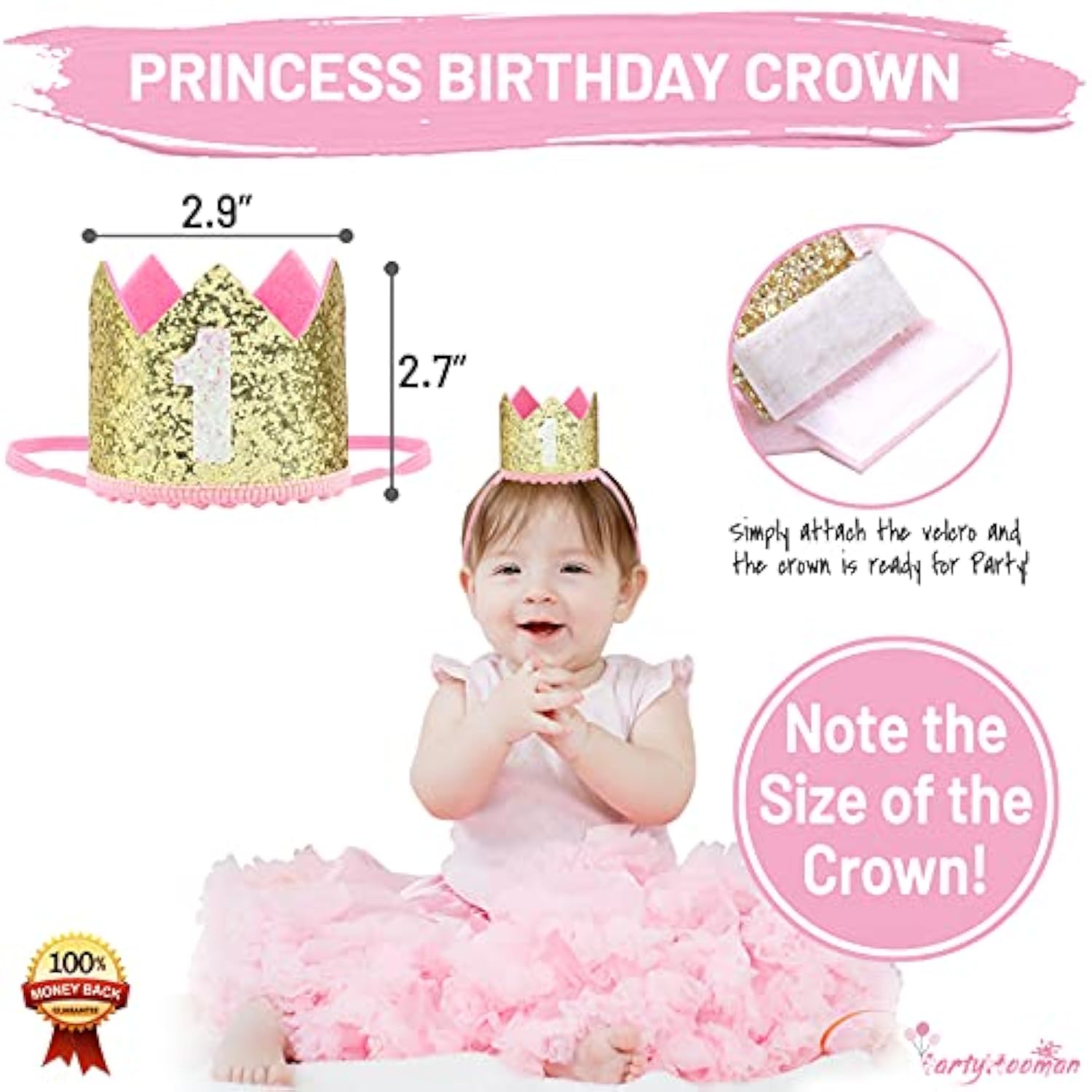 First Birthday Decorations For Girl | 1St Baby Girl Number 1 Balloon, Happy Birthday Banner, “One” Cake Topper, Star Garland, Marble Pink, Gold Confetti, Heart Balloons, Paper Tassels |