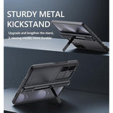 For Samsung Galaxy Z Fold 5 Case With Kickstand & Screen Protector & Card Holder & Sliding Camera Cover & Hinge Protection, Durable Rugged Stand Wallet Phone Case For Galaxy Z Fold 5 2023, Black