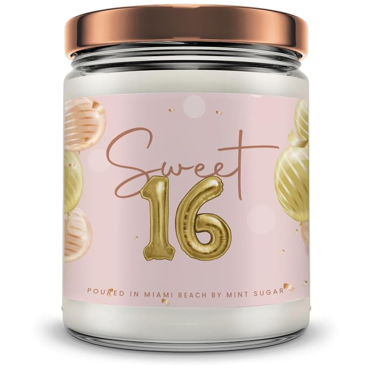 16Th Birthday Candle - Sweet 16 Candles - 16Th Birthday Gifts For Girls - Made In Usa 9 Oz Scented Birthday Cake Candle By Mint Sugar Candle Co - 16 Year Old Girl Birthday Gift Ideas