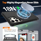 For Samsung Galaxy-S23-Ultra-Case With Magsafe, 2×Screen Protector, S23 Ultra Magnetic Phone Case Anti-Fingerprint Military Grade Shockproof Protective Cover For Galaxy S23 Ultra,Black