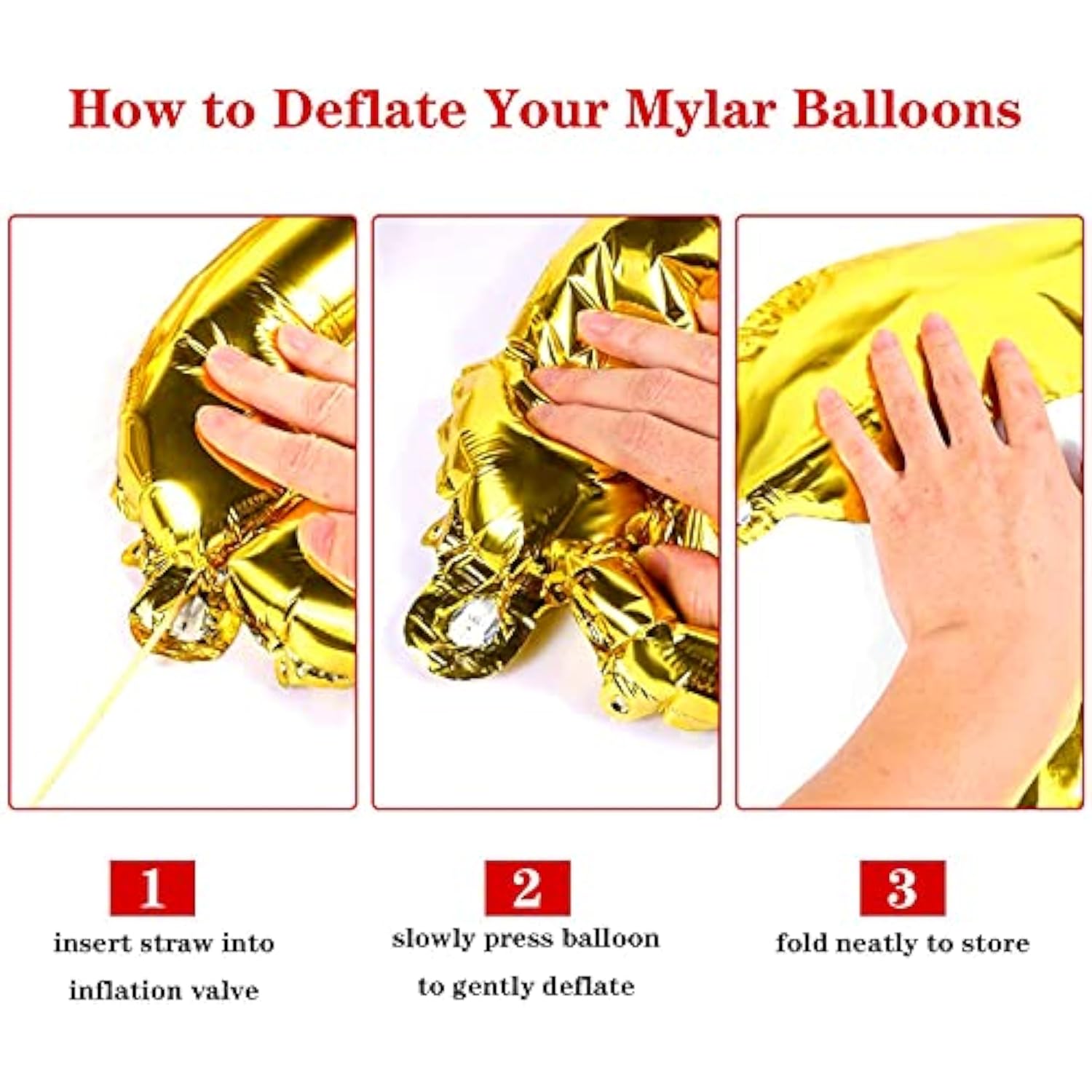 100-Pack Gold 16" Foil Chain Balloons for 80s/90s Party & Event Decorations