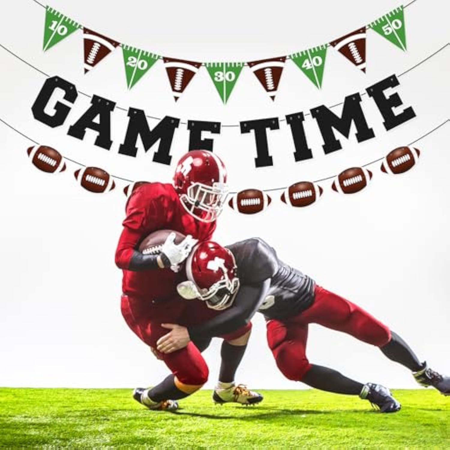 Football Party Decorations, Pre-Strung Football Banner For Sports Birthday Party Decorations