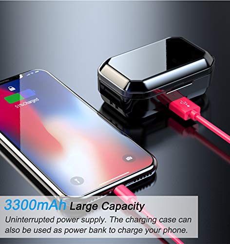 [ Ultimate] True Wireless Earbuds Bluetooth 5.0 Headphones, IPX7 Waterproof Earphones for Sports, 160H Playtime w/ 3300mAh Charging Case, 3D Stereo