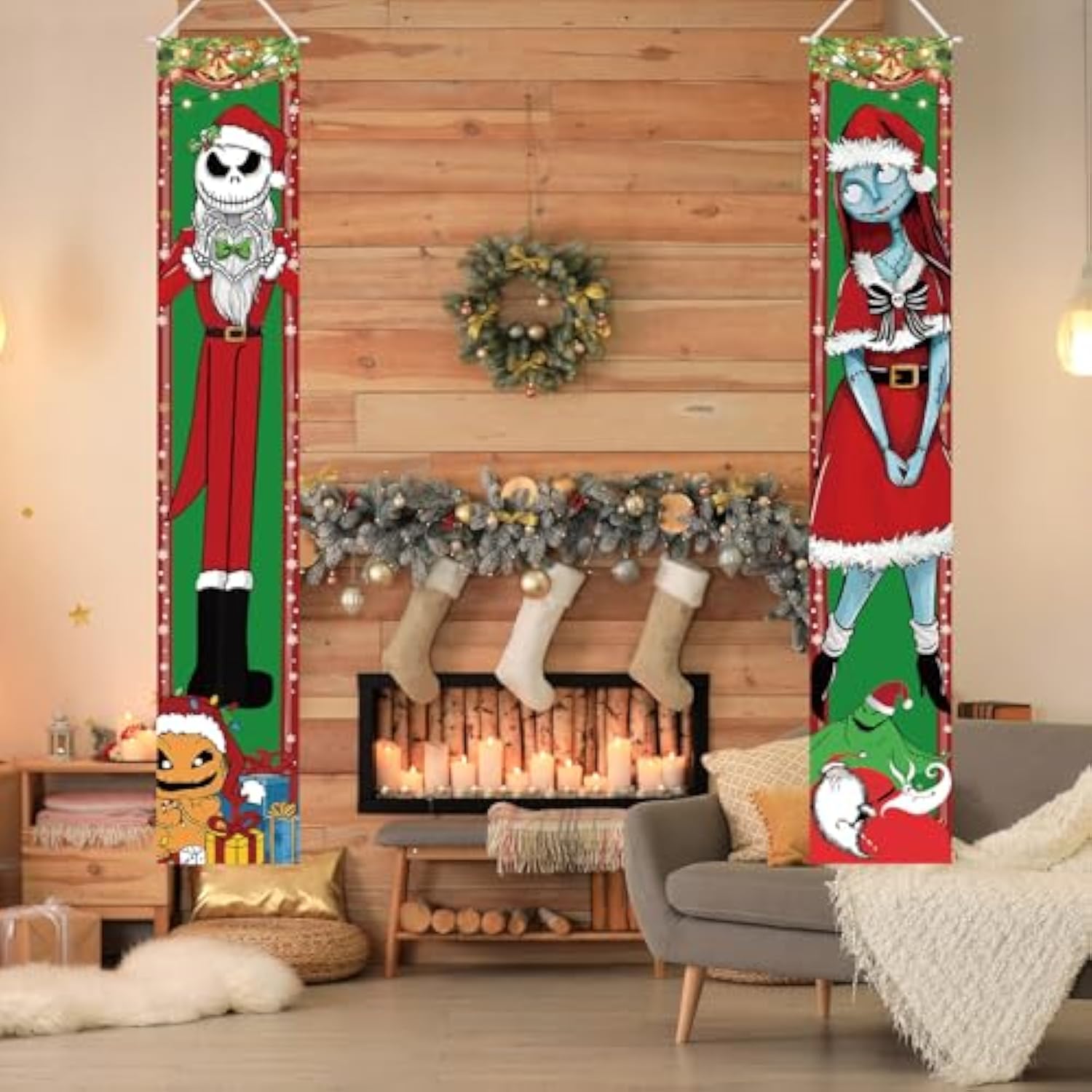 Jack Skellington & Sally Nightmare Before Christmas Welcome Banner