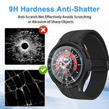 2+2Pack For Samsung Galaxy Watch 5 Pro 45Mm Screen Protector, Privacy And Highdefinition Combination, [Antiscratch] Ultrathin Tempered Glass Screen Protective Film