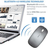 Bluetooth Wireless Mouse For Macbook Air Mac Pro Laptop Computer Ipad Pad Pc Laser Optical Rechargeable Mini Slim Silent Mouse Widely Used Desktop Hp Imac (Gray)