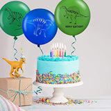 40 Pack Dinosaur Latex Balloons with Green Ribbon Birthday Baby Shower Decorations