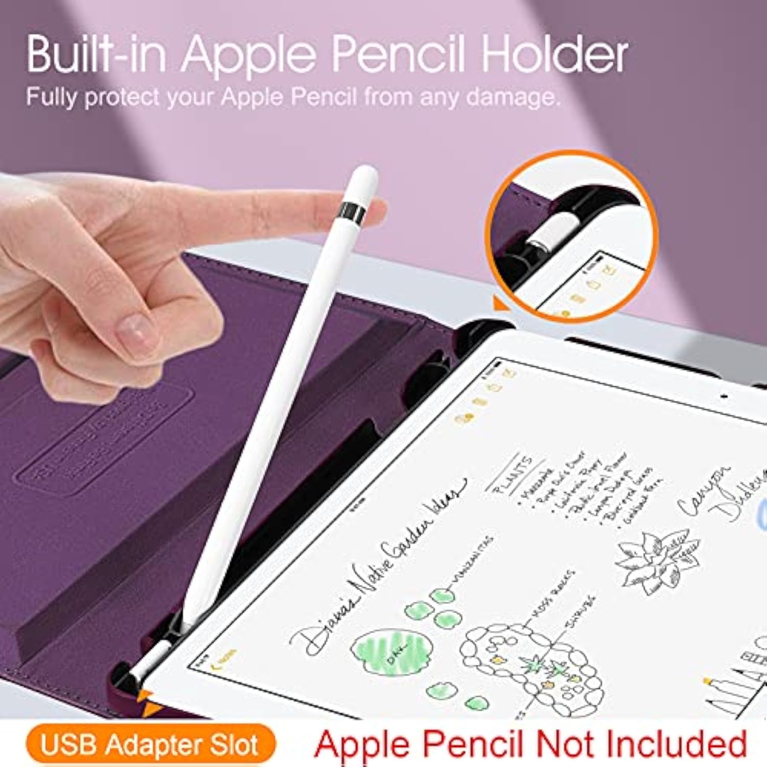 Fintie Rotating Case For 9Th Generation (2021) / 8Th Generation (2020) / 7Th Gen (2019) 10.2 Inch - 360 Degree Rotating Stand Cover With Pencil Holder, Auto Wake Sleep, Purple