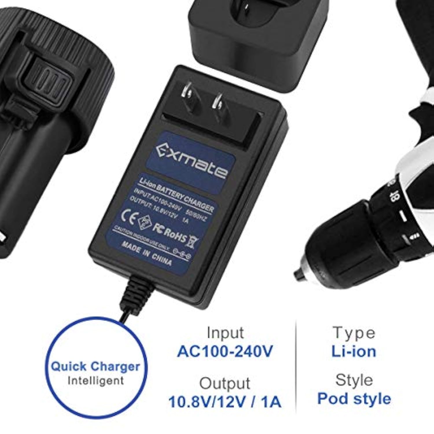 2Pack 10.8V 2.5Ah Li-Ion Replacement Battery With 10.8V-12V Li-Ion Battery Charger Compatible With Makita Bl1013 Bl1014 194550-6 194551-4 195332-9 Cordless Power Tool