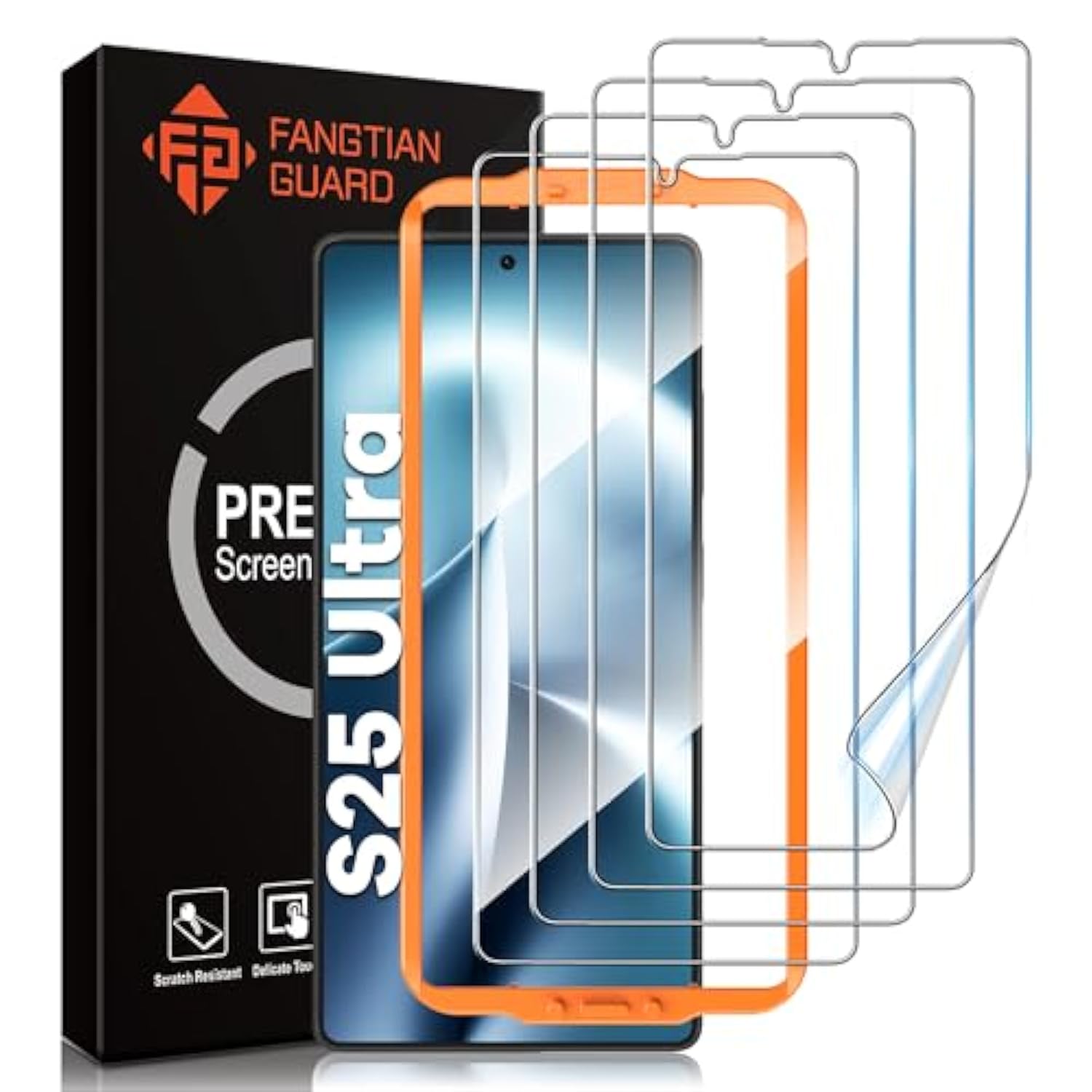 Fangtian [4-Pack] For Samsung Galaxy S25 Ultra Screen Protector [Not Glass] - Film For S25 Ultra Screen Protector [6.9 Inch][Fingerprint Compatible][Alignment Tool]